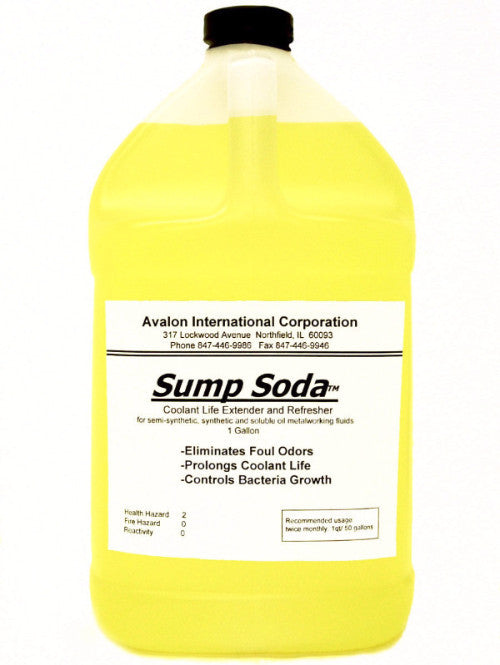 Sump Soda - gallon jug; Eliminates Foul odors.  Prolongs coolant life.  Controls bacteria growth.